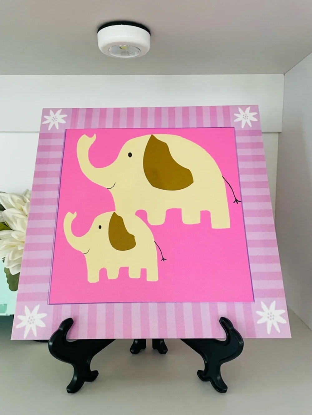 Pink Elephant Wall Art Canvas